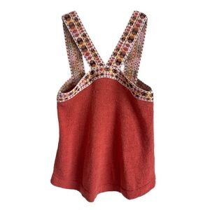 Madewell Coral Swing Tank Top with Embroidered Straps